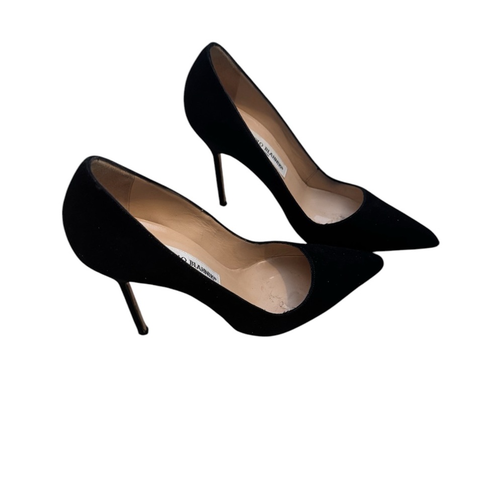 MANOLO BLAHNIK BB 105mm Black Suede Pumps Size 5.5 - Picture 3 of 9